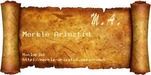 Merkle Arisztid névjegykártya
